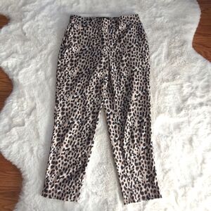Banana Republic Hayden Leopard Print Pant Womens 6P Stretch Waist Pull-on